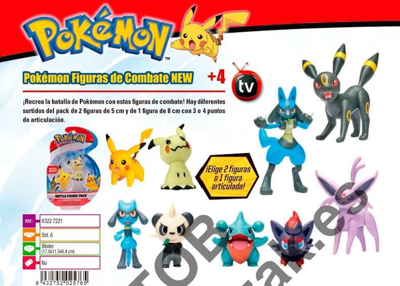 POKEMON FIGURAS DE COMBATE PACK 5 FIGURAS