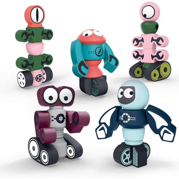 Robots magnéticos apilables Pack 5