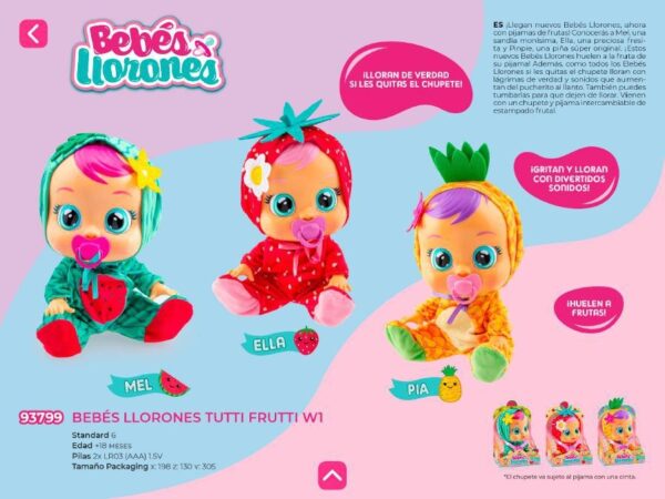 Bebés Llorones Surtido Muñecas Fruities