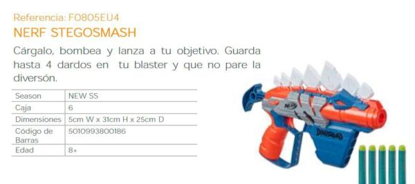 Lanzador Nerf DinoSquad Stego Smash
