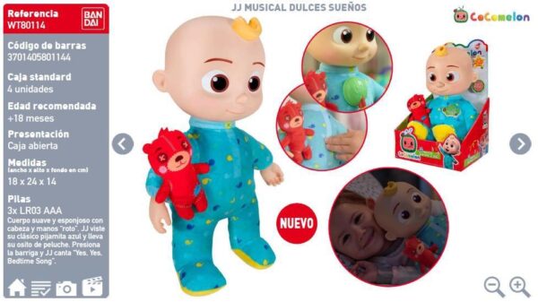 Cocomelón Muñeco Musical JJ Dulces Sueños