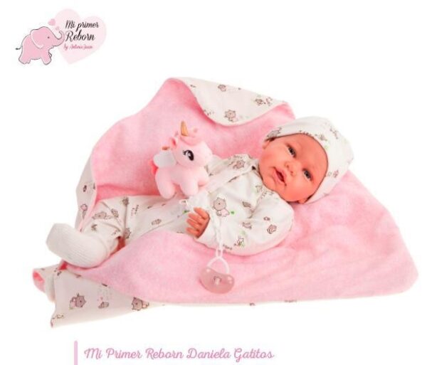 Muñecas Antonio Juan Mi Primer Reborn Daniela Gatitos