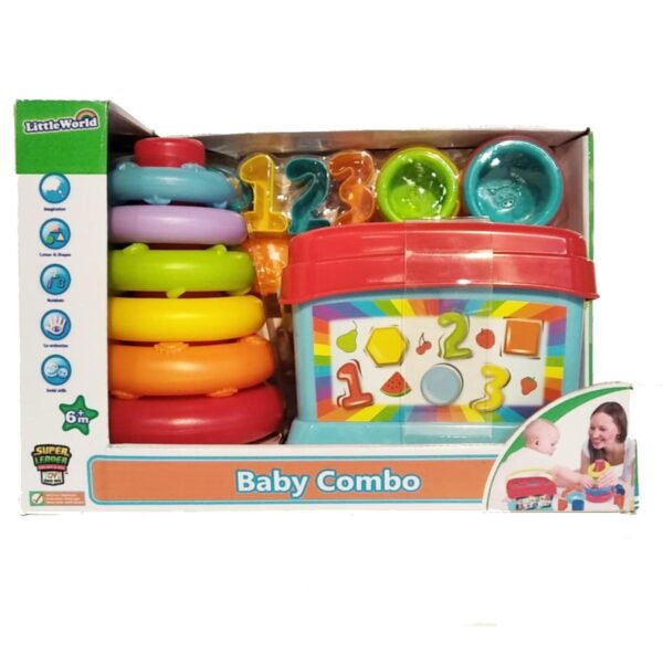 Combo Activity Anillas Apilables y Cubo Encajaformas | Infant Planet